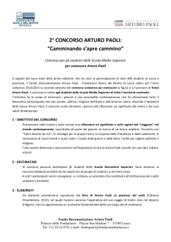 Bando Concorso Arturo Paoli - Fondazione Banca del Monte di Lucca