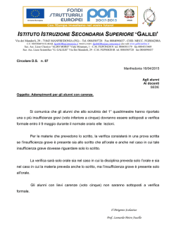 Circ.n.87 Adempimenti Carenze 1^ quadrimestre
