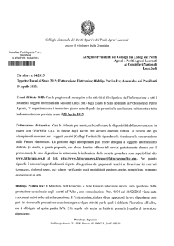 circolare 14/2015 - Collegio Nazionale dei Periti Agrari » e dei Periti