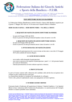 Bando Ispettori 2015 - Federazione Italiana Sbandieratori