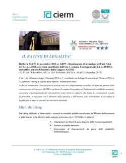 IL RATING DI LEGALITA`