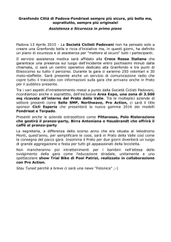 Granfondo Citt&agrave; di Padova-Fondriest sempre pi&ugrave; sicura, pi&ugrave; bella