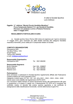 9° edizione della Mondo Piccolo Marathon