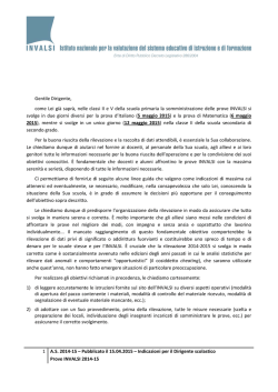 Indicazioni per il Dirigente