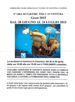 Grest 2015 - Parrocchia di Stra