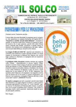 il solco aprile2015.pub - Parrocchia Tre Ronchetti