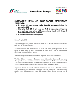 Il comunicato stampa ( 75 KB )