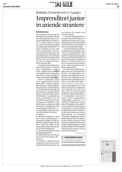 Imprenditori junior in aziende straniere