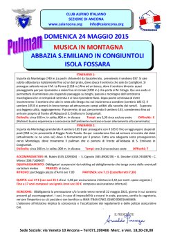 Domenica 24 maggio 2015 - Club Alpino Italiano Sezione di Ancona