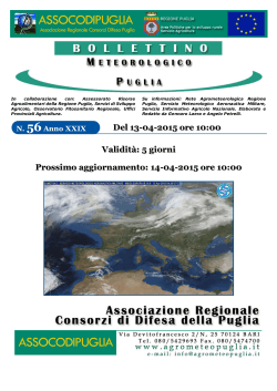 Bollettino n. 56 - Servizio Agrometeorologico Regione Puglia