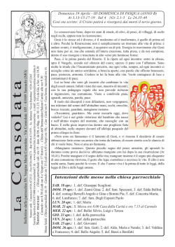 Il Bollettino di questa settimana