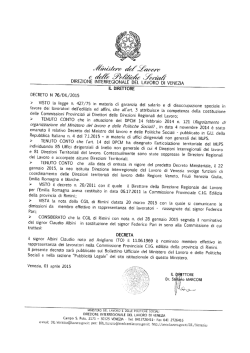 decreto n. 76 / 2015