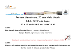 Per non dimenticare…70 anni dalla Shoah