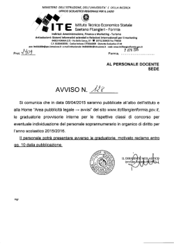 Graduatorie docenti interni provvisorie