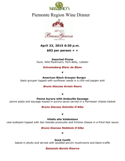 Piemonte Region Wine Dinner