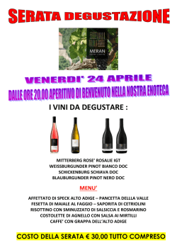 I VINI DA DEGUSTARE : - Ristorante del Pino
