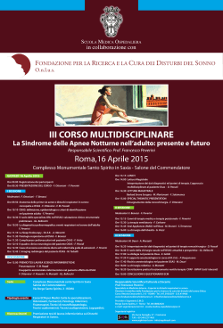 Locandina III Corso Multidisciplinare Aprile 2015