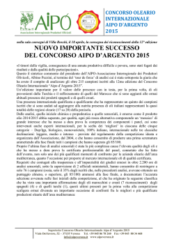 Vincitori Aipo d`Argento 2015 - Associazione Interregionale