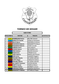 Albo d`oro Torneo Bissari - Tennis-Time
