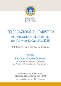 Locandina - Università Cattolica del Sacro Cuore
