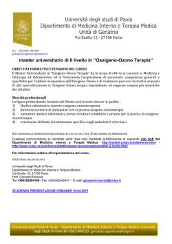 avviso master II livello in ossigeno ozono terapia