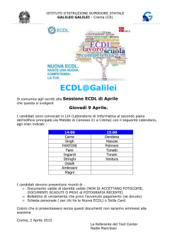 ecdl sessione di aprile