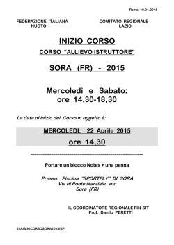 Inizio Corso Allievo Istruttore Sora (FR) 2015