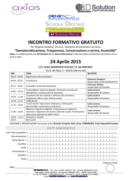 INCONTRO FORMATIVO GRATUITO 24 Aprile 2015