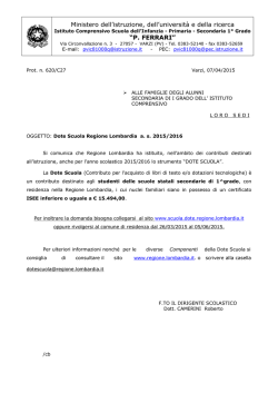 DOTE SCUOLA 2015-2016 - Istituto Comprensivo "P. Ferrari"