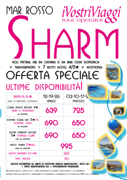 SHARM EL SHEIKH ultime offerte &euro; 639,00