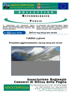 Bollettino n. 53 - Servizio Agrometeorologico Regione Puglia