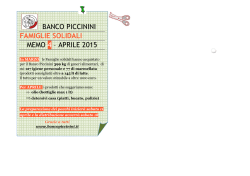 banco piccinini famiglie solidali memo 4 – aprile 2015