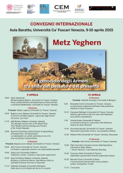 Metz Yeghern - Università Ca` Foscari