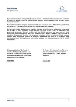 Il CDA delibera l`emissione di un prestito