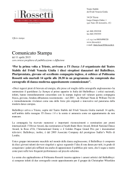 Comunicato Stampa - Il Giornale del Friuli