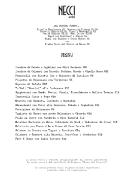 menu pranzo