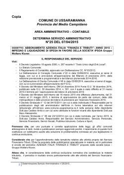 Determina Servizio Amministrativo n°25/2015