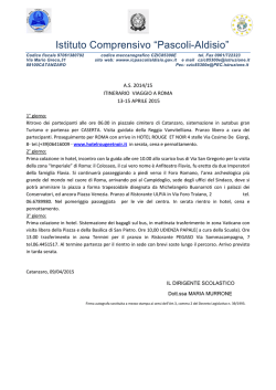 itinerario viaggio a roma - Istituto Comprensivo Pascoli Aldisio