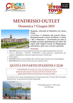 MENDRISIO OUTLET - CRER Valle d`Aosta