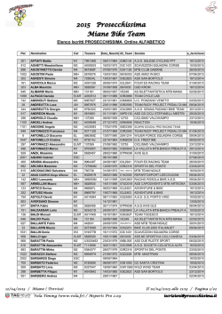Prosecchissima 2015 elenco iscritti