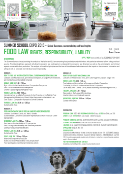 FOOD LAW RIGHTS, RESPONSIBILITY, LIABILITY