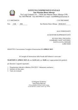 intersezione scuole d`infanzia - Istituto Comprensivo Statale San