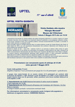 9 maggio visita guidata alla mostra Giorgio Morandi