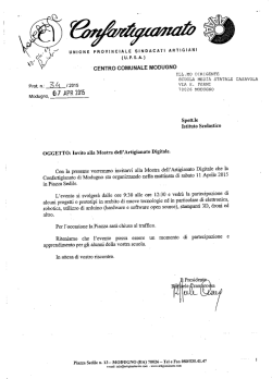 Invito alla Mostra dell`Artigianato Digitale