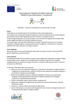 Help Desk &ndash; servizio di orientamento e consulenza per la scuola