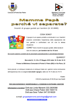 Incontri "Mamma e pap&agrave; perch&eacute; vi separate?"