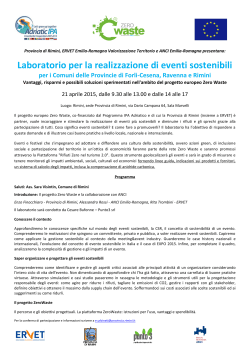 Programma Laboratorio eventi sostenibili - ANCI Emilia