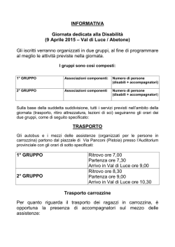 INFORMATIVA Giornata dedicata alla Disabilit&agrave; (9 Aprile 2015 &ndash; Val