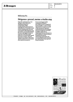 Dirigenza e precari, norme a rischio stop