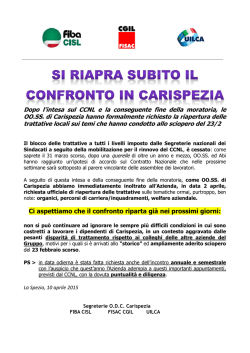 il comunicato sindacale - Fiba Gruppo Cariparma